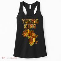 Cool African Kente Art Men Boys Kids African American Print Women's Tank Top thumb 0