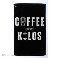 Coffee And Kilos Gym Premium Golf Towel thumb 0