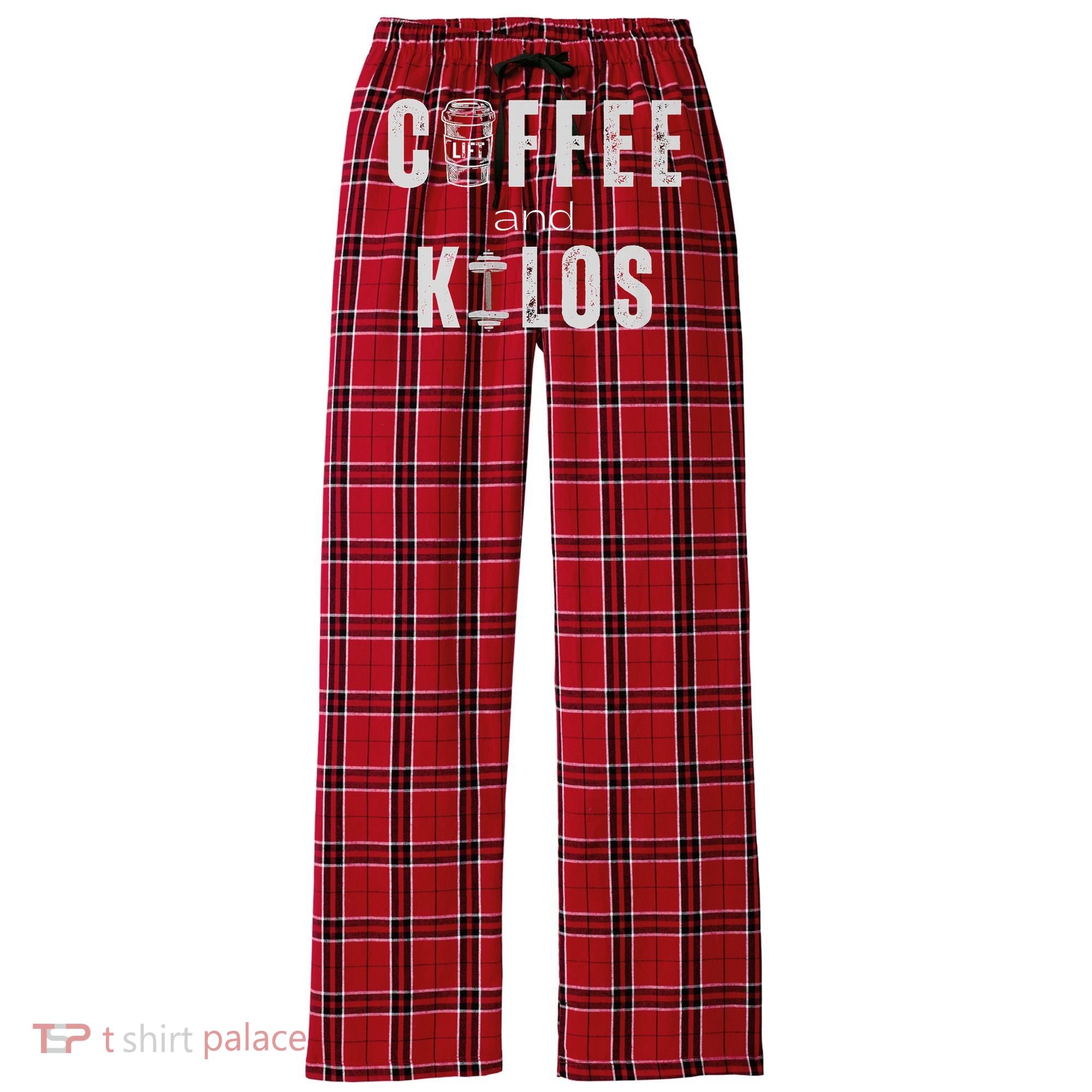Coffee And Kilos Gym Premium Women's Flannel Plaid Pajama Pants