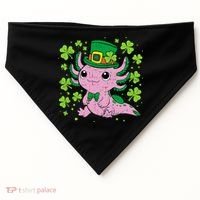 Cute Axolotl Kawaii Leprechaun St Patricks Day Saint Pattys  USA-Made Doggie Bandana thumb 0