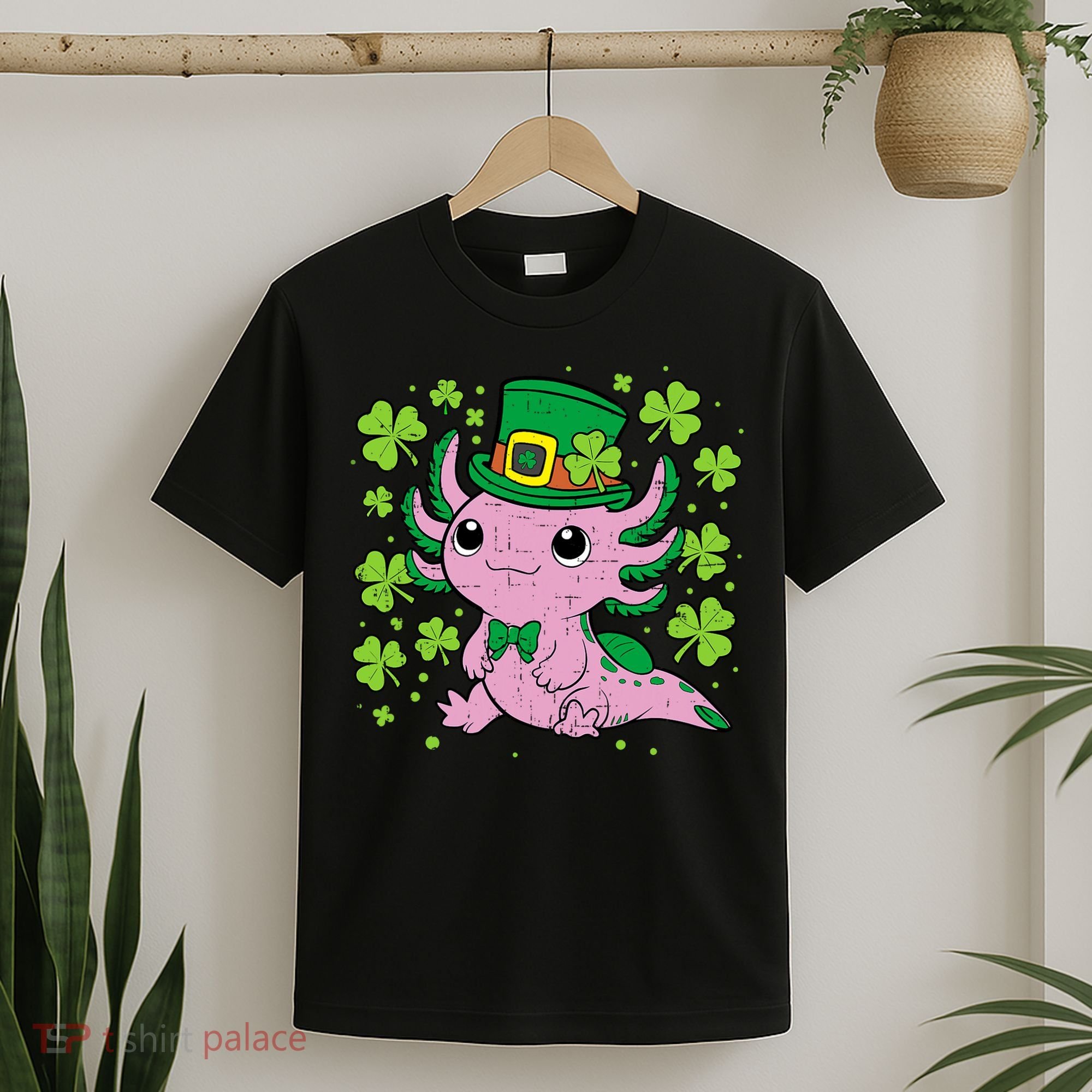 Cute Axolotl Kawaii Leprechaun St Patricks Day Saint Pattys  T-Shirt