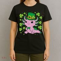 Cute Axolotl Kawaii Leprechaun St Patricks Day Saint Pattys  T-Shirt thumb 4