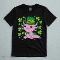 Cute Axolotl Kawaii Leprechaun St Patricks Day Saint Pattys  T-Shirt thumb 5