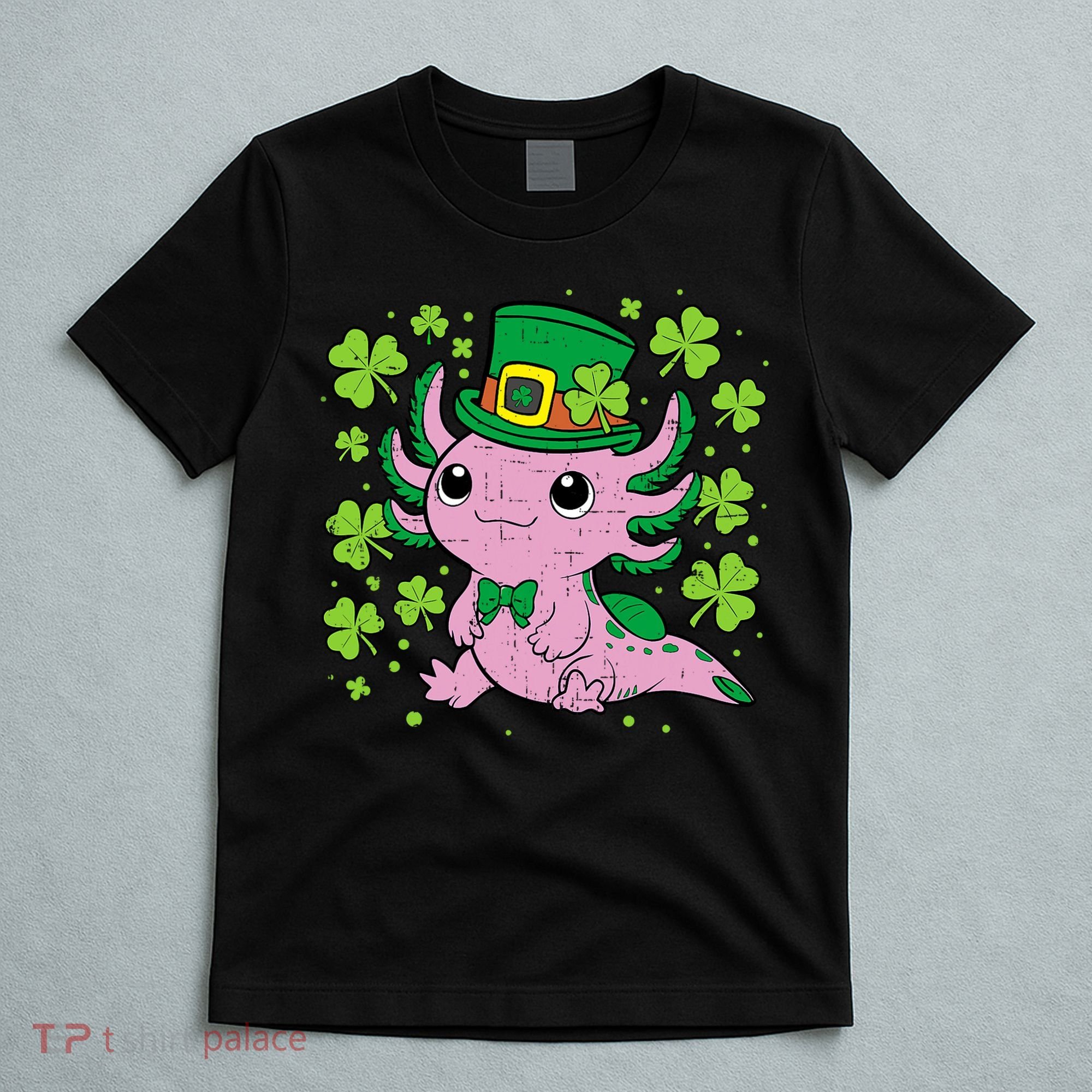 Cute Axolotl Kawaii Leprechaun St Patricks Day Saint Pattys  T-Shirt
