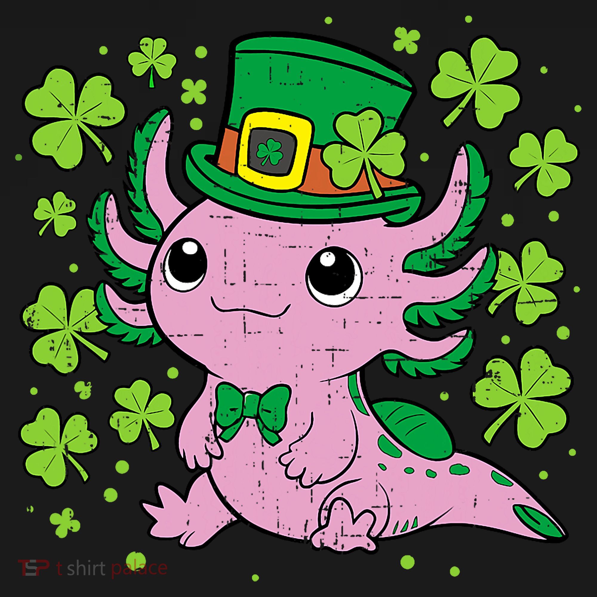 Cute Axolotl Kawaii Leprechaun St Patricks Day Saint Pattys  Polo