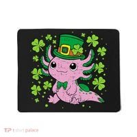 Cute Axolotl Kawaii Leprechaun St Patricks Day Saint Pattys  Mousepad thumb 0