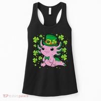 Cute Axolotl Kawaii Leprechaun St Patricks Day Saint Pattys  Women's Tank Top thumb 0