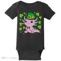 Cute Axolotl Kawaii Leprechaun St Patricks Day Saint Pattys  Baby Bodysuit thumb 0