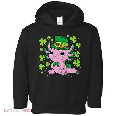 Cute Axolotl Kawaii Leprechaun St Patricks Day Saint Pattys  Toddler Hoodie
