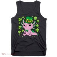 Cute Axolotl Kawaii Leprechaun St Patricks Day Saint Pattys  Tank Top thumb 0