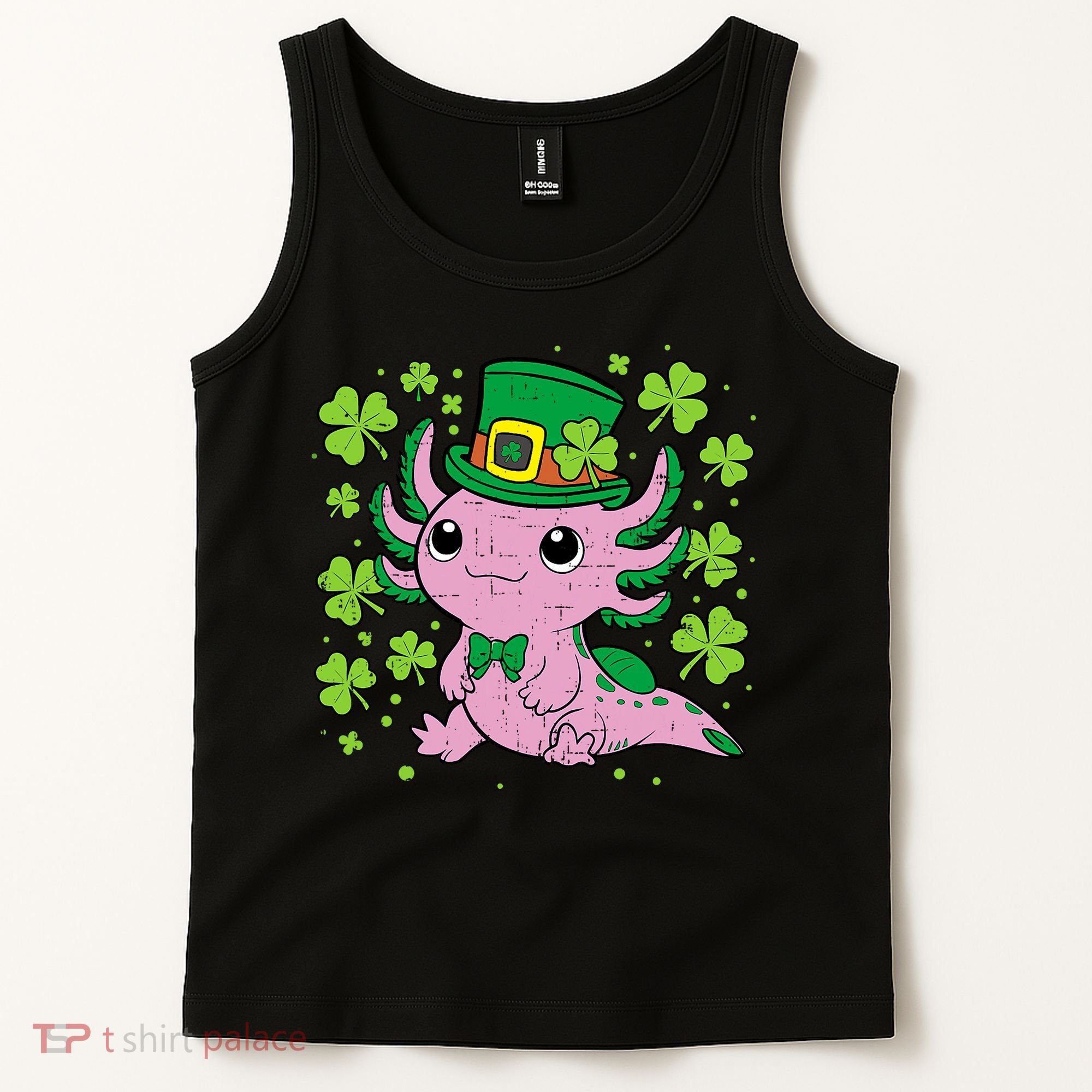 Cute Axolotl Kawaii Leprechaun St Patricks Day Saint Pattys  Tank Top