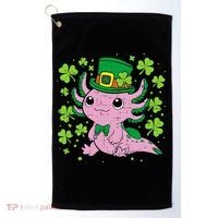 Cute Axolotl Kawaii Leprechaun St Patricks Day Saint Pattys  Golf Towel thumb 0