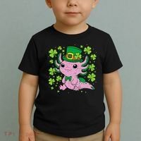 Cute Axolotl Kawaii Leprechaun St Patricks Day Saint Pattys  Toddler T-Shirt thumb 2