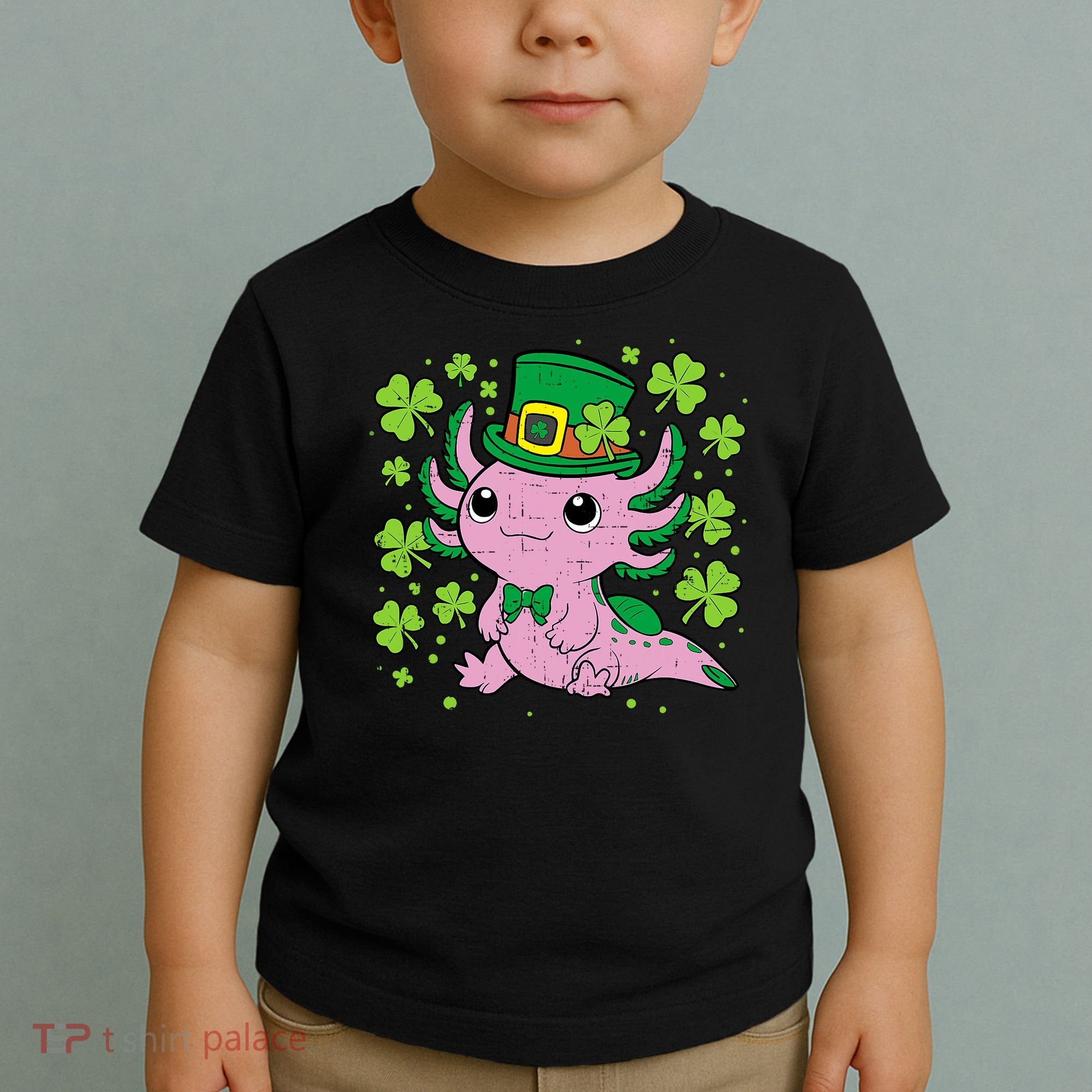 Cute Axolotl Kawaii Leprechaun St Patricks Day Saint Pattys  Toddler T-Shirt