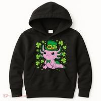 Cute Axolotl Kawaii Leprechaun St Patricks Day Saint Pattys  Kids Hoodie thumb 0