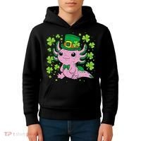 Cute Axolotl Kawaii Leprechaun St Patricks Day Saint Pattys  Kids Hoodie thumb 4