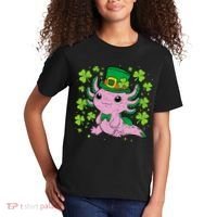 Cute Axolotl Kawaii Leprechaun St Patricks Day Saint Pattys  Kids T-Shirt thumb 2