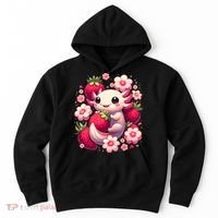 Cute Axolotl Kawaii Anime Axolotl Strawberry Hoodie thumb 0