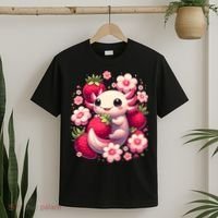 Cute Axolotl Kawaii Anime Axolotl Strawberry T-Shirt thumb 2