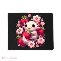 Cute Axolotl Kawaii Anime Axolotl Strawberry Mousepad thumb 0
