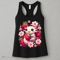 Cute Axolotl Kawaii Anime Axolotl Strawberry Women's Tank Top thumb 3