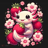 Cute Axolotl Kawaii Anime Axolotl Strawberry Women's Tank Top thumb 5