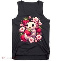 Cute Axolotl Kawaii Anime Axolotl Strawberry Tank Top thumb 0
