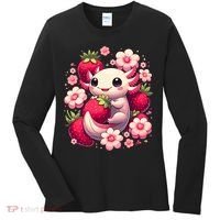 Cute Axolotl Kawaii Anime Axolotl Strawberry Women's Long Sleeve Shirt thumb 0