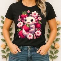 Cute Axolotl Kawaii Anime Axolotl Strawberry Women's T-Shirt thumb 2