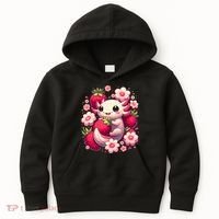 Cute Axolotl Kawaii Anime Axolotl Strawberry Kids Hoodie thumb 0