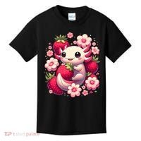 Cute Axolotl Kawaii Anime Axolotl Strawberry Kids T-Shirt thumb 0
