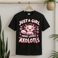 Cute Axolotl Kawaii Just A Girl Who Loves Axolotls T-Shirt thumb 2