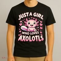 Cute Axolotl Kawaii Just A Girl Who Loves Axolotls T-Shirt thumb 3