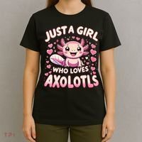 Cute Axolotl Kawaii Just A Girl Who Loves Axolotls T-Shirt thumb 4