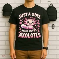 Cute Axolotl Kawaii Just A Girl Who Loves Axolotls T-Shirt thumb 6