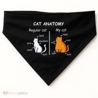 Cat Anatomy Kittlen Lover Funny Science Teacher USA-Made Doggie Bandana thumb 0