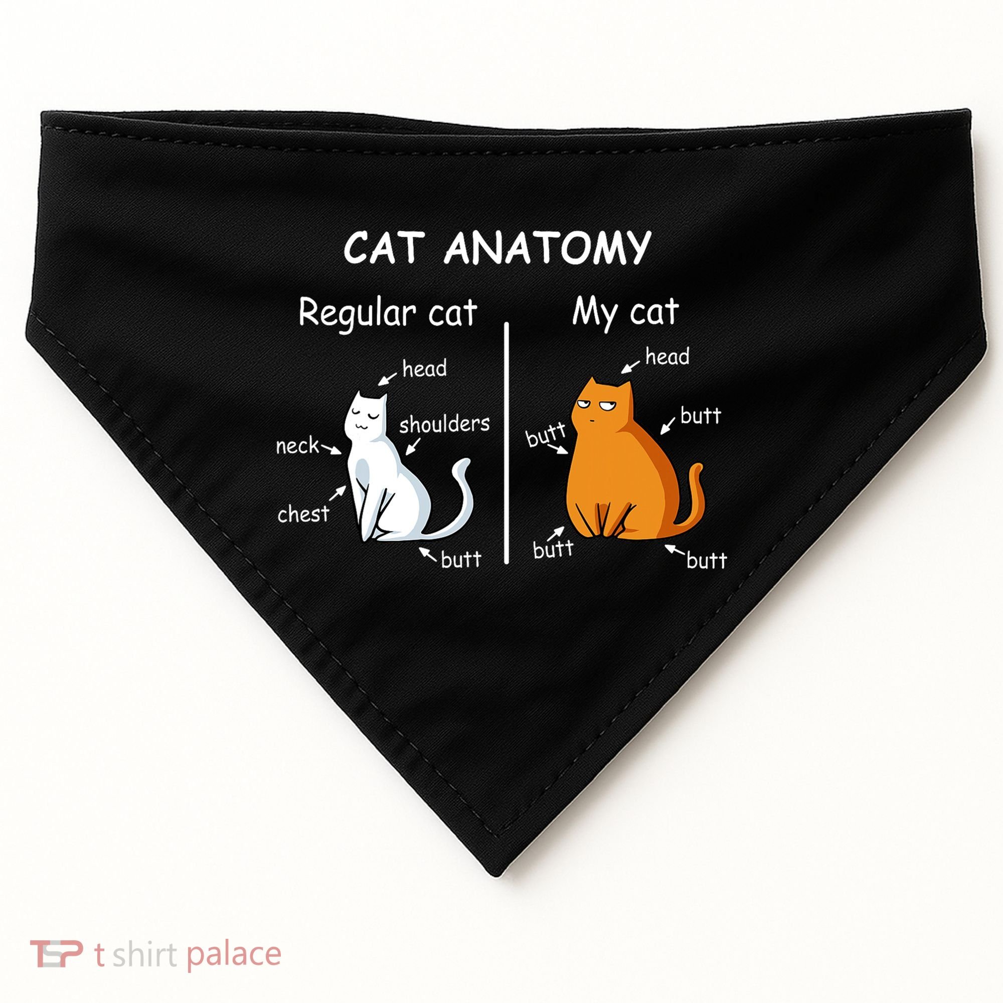 Cat Anatomy Kittlen Lover Funny Science Teacher USA-Made Doggie Bandana