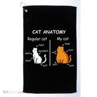 Cat Anatomy Kittlen Lover Funny Science Teacher Golf Towel thumb 0