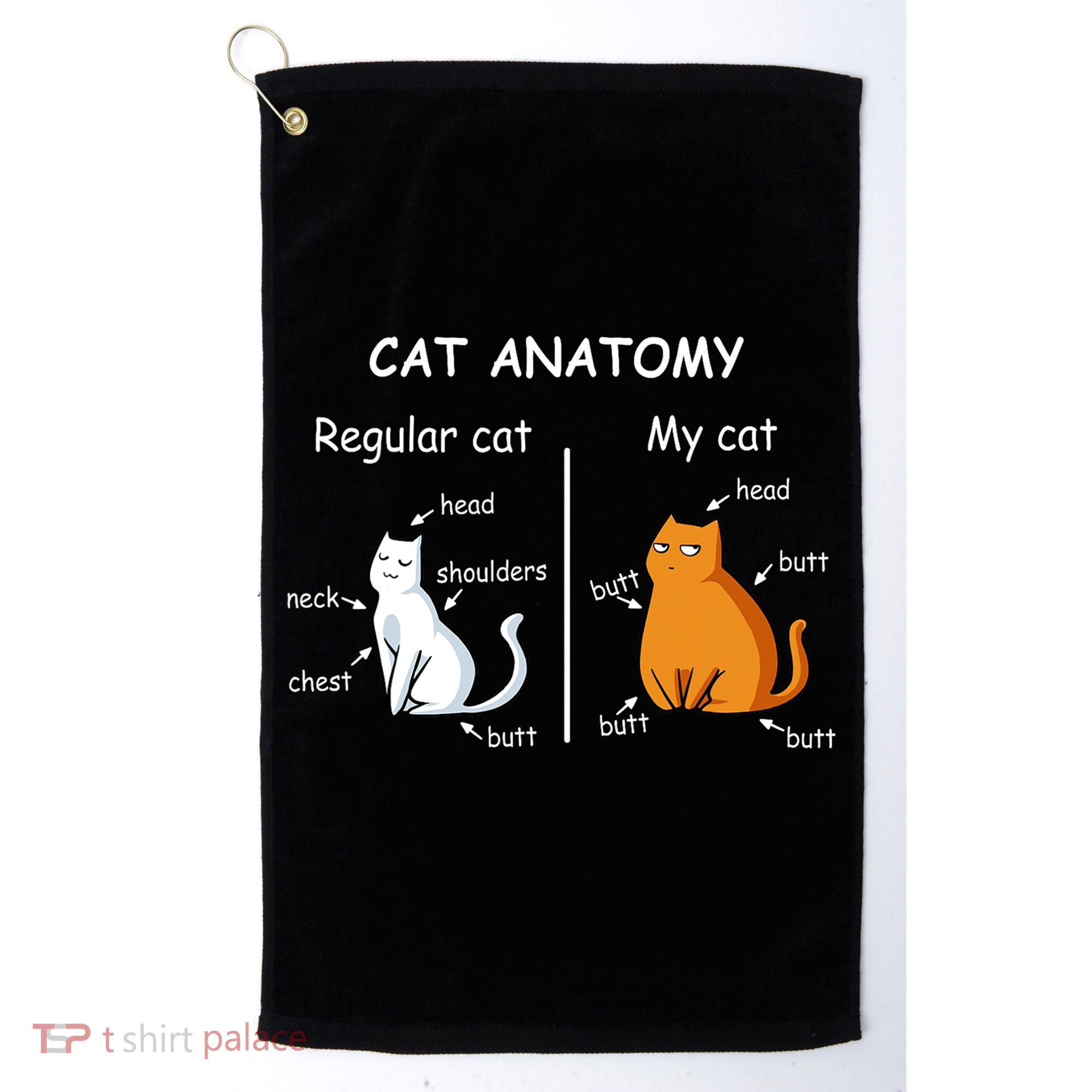 Cat Anatomy Kittlen Lover Funny Science Teacher Golf Towel