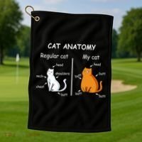 Cat Anatomy Kittlen Lover Funny Science Teacher Golf Towel thumb 1