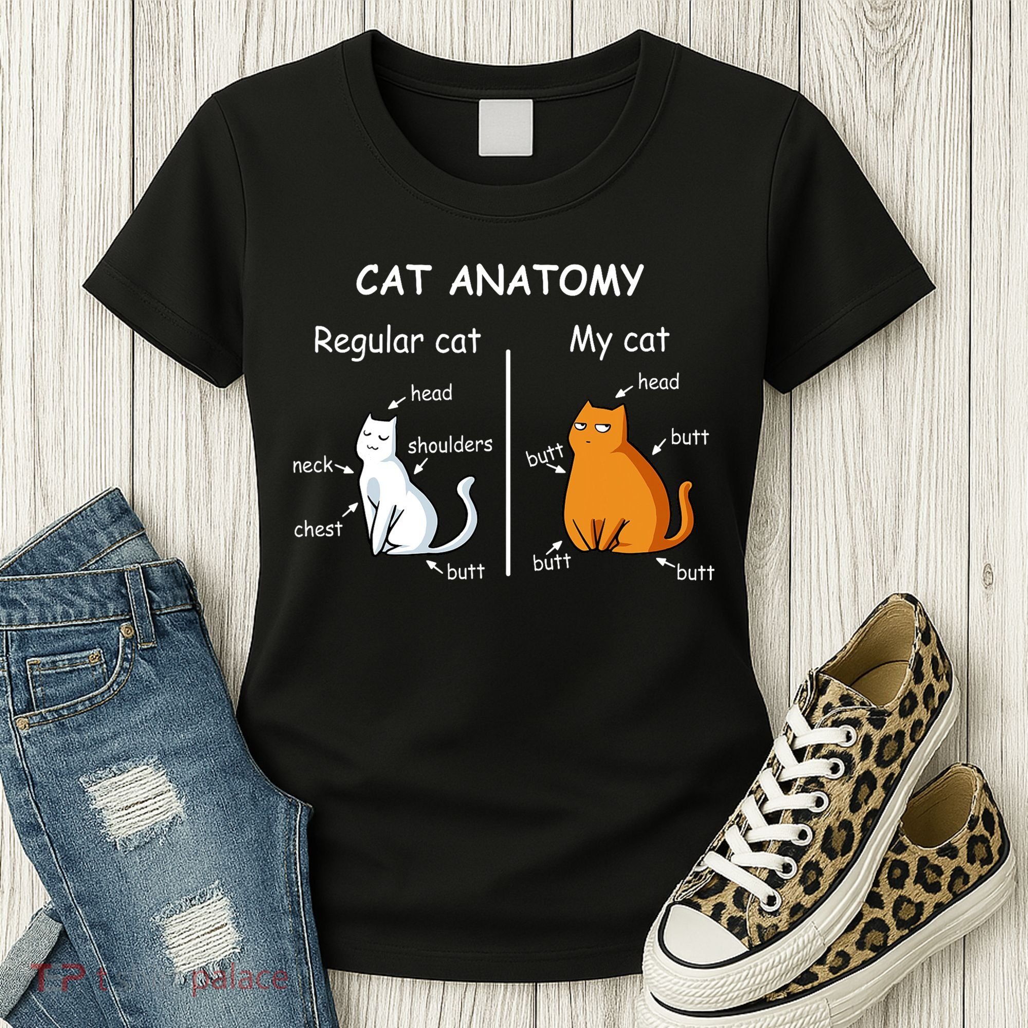 Cat Anatomy Kittlen Lover Funny Science Teacher Women's T-Shirt