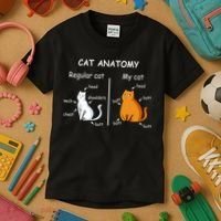 Cat Anatomy Kittlen Lover Funny Science Teacher Kids T-Shirt thumb 3