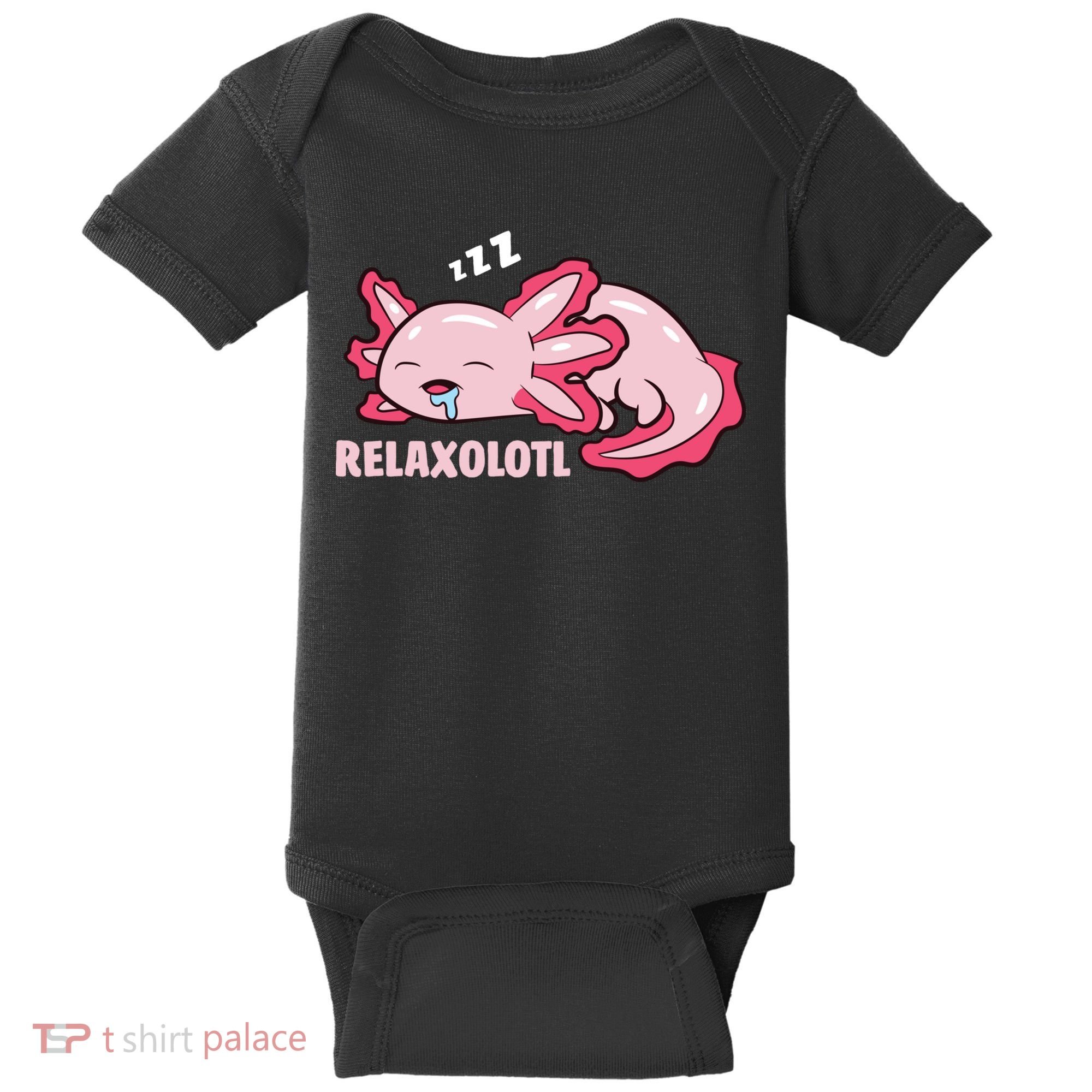Cute Axolotl Lover Mexican Salamander Relaxolotl Pullover Hoodie Baby Bodysuit