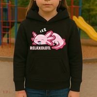 Cute Axolotl Lover Mexican Salamander Relaxolotl Pullover Hoodie Kids Hoodie thumb 3