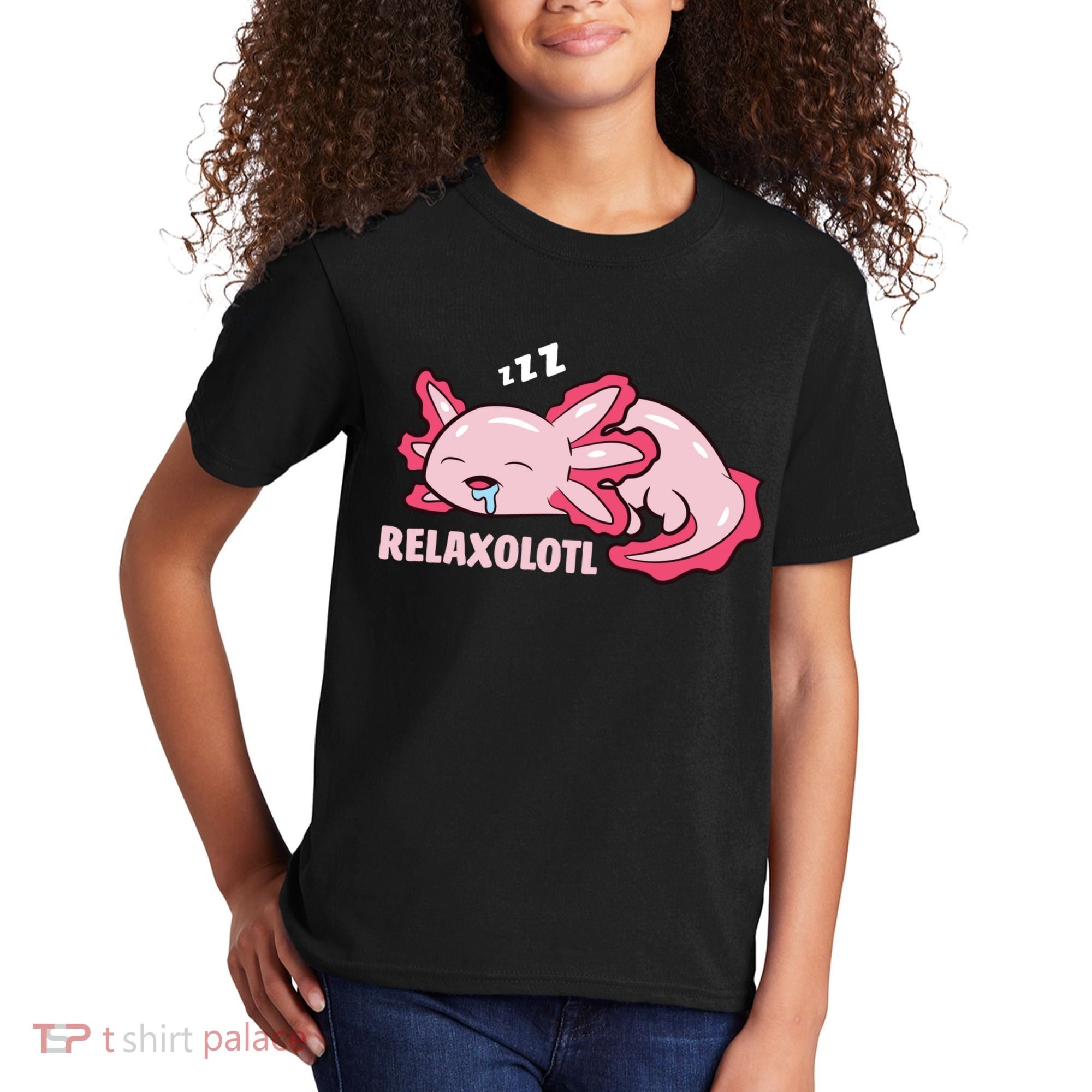 Cute Axolotl Lover Mexican Salamander Relaxolotl Pullover Hoodie Kids T-Shirt