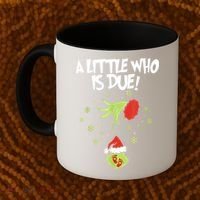 Christmas A Little Who Is Due Pregnancy Announcement Funny Xmas Gift Coffee Mug thumb 2