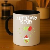 Christmas A Little Who Is Due Pregnancy Announcement Funny Xmas Gift Coffee Mug thumb 4