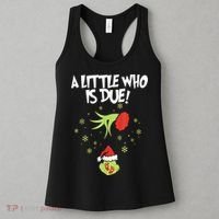 Christmas A Little Who Is Due Pregnancy Announcement Funny Xmas Gift Women's Tank Top thumb 3
