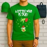 Christmas A Little Who Is Due Pregnancy Announcement Funny Xmas Gift T-Shirt thumb 6