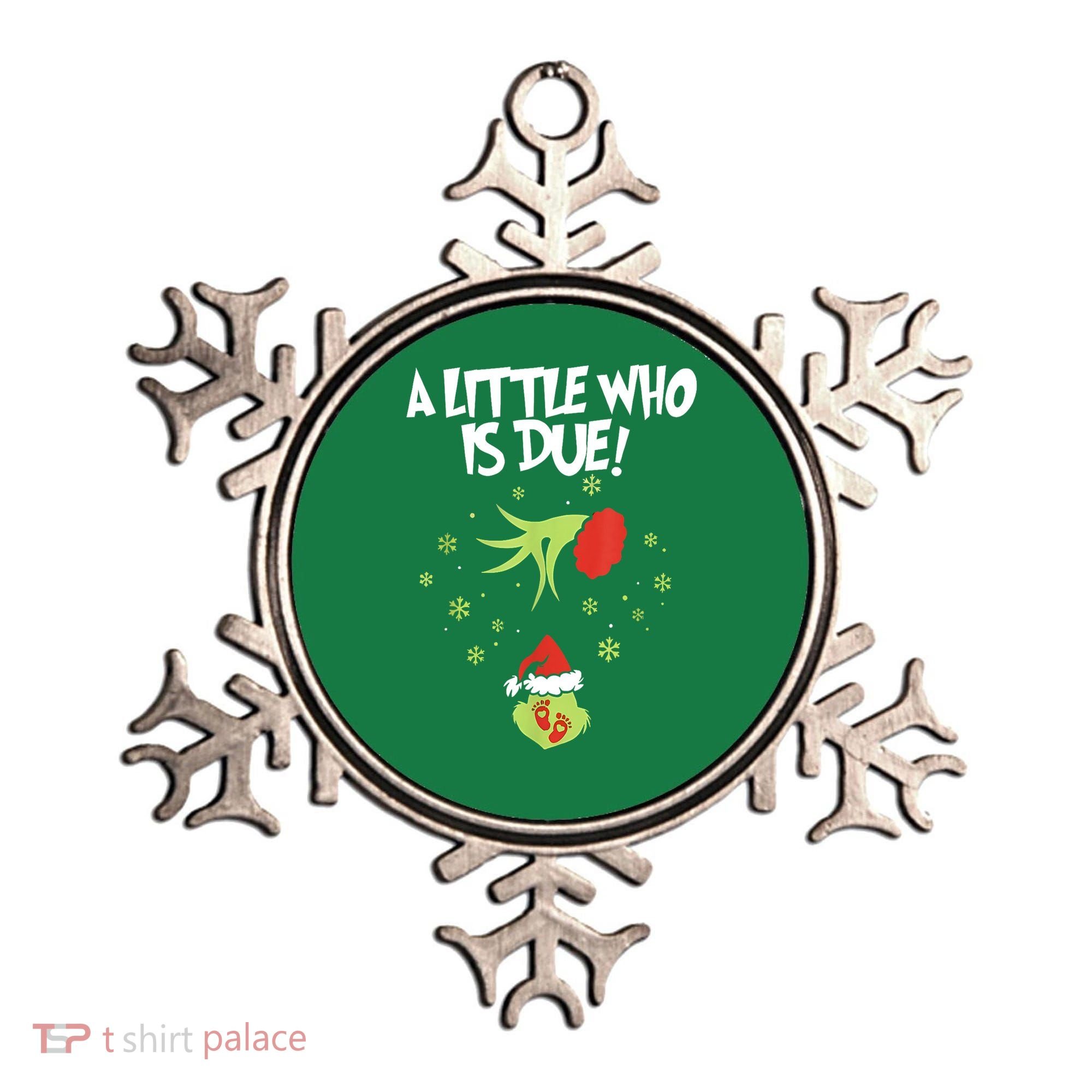 Christmas A Little Who Is Due Pregnancy Announcement Funny Xmas Gift Ornament